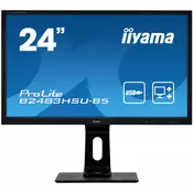 IIYAMA Monitor Prolite 24 1920x1080, 250cd/m2, 13cm Height Adj., Pivot, Stand, Speakers, VGA, HDMI, DisplayPort, USB2.0x 2, 1ms