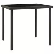 vidaXL Vrtna jedilna miza antracitna 80x80x72 cm steklo in jeklo