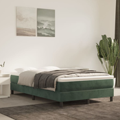 vidaXL Vzmetnica z žepkasto vzmetjo temno zelena 120x200x20 cm žamet