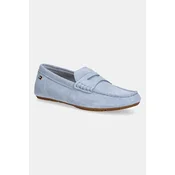 Tommy Hilfiger mokasini ženski semiš FLAG SOFT SUEDE DRIVER LOAFER