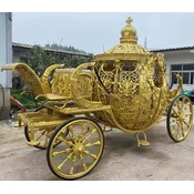 Casa Padrino baroque horse drawn carriage gold - Magnificent wedding carriage in the baroque style - Handmade baroque style carriage - Princess carriage - Noble & Magnificent