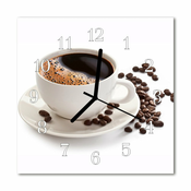 tulup.si Steklena kvadratna ura Kava mug 30x30 cm