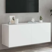 Zidni TV ormaric s LED svjetlima bijeli 100 x 35 x 41 cm