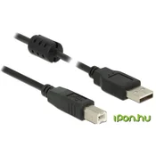 DELOCK Delock USB kabel USB 2.0 USB-A vtič\, USB-B vtič 1.00 m črna s feritnim jedrom 84895, (20424223)