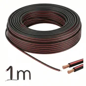 Kabel za LED trak 2x0,5 mm dolžine 1 m dvožilni zvočniški kabel na kolutu