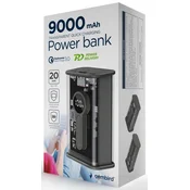 Gembird QC3.0 power bank za hitro polnjenje, 9000 mAh, 20W črn (PB09-TQC3-01)