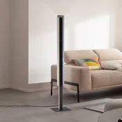 Schöner Wohnen LED-stojna svetilka Lena, železo, črna, dimmer - Dnevna soba/jedilnica - Sodobni - črna, dimno siva - Kovina