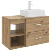 Vidaxl Komplet pohištva za kopalnico 2 pcs Artisan hrast