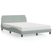 Okvir za krevet Dover svijetlosivi 135x190 cm baršun