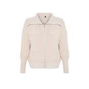 Trendyol Curve Stone Overturned Collar Zippered Crop Knitwear Cardigan