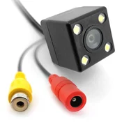 shumee Vzvratna kamera RCA Chinch 4 LED 12V parkirni asistent za okvir registrske tablice