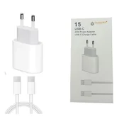 Komplet hitrega polnilnika USB-C 20W in 2-metrski kabel USB-C na C, združljiv z iPhone 15, 15 Pro, 15 Promax