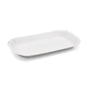 Papirnata skleda (FSC Mix) maščoboodporna kvadratna bela 23 x 15 x 2 cm [100 kosov]