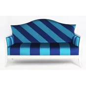 Casa Padrino luxury Art Deco sofa with stripes light blue/blue/white - Striped living room sofa - Living room furniture - Art Deco furniture - Luxury furniture - Luxury Art Deco furnishings