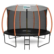 INLEA ULTIMATE Jump trampolin 366 cm z notranjo zaščitno mrežo - črna/oranžna