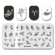 Ploščica za žigosanje nohtov za vzorce za nohtno umetnost HOROSKOP, ZODIAK