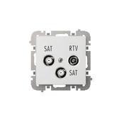 Antenska vtičnica SANTRA R-TV-2xSAT, vgradna, brez okvirja, bela 4160-10