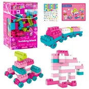 slomart LEAN TOYS Gradbeni bloki - Prostorski, pastelno roza, 360 kosov