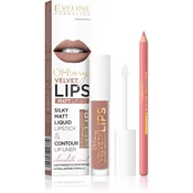 EVELINE COSMETICS Set za ličenje ustnic OH! my VELVET Lips MATT LIP KIT 11 Cookie Milkshake, 4.5 ml