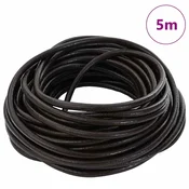 vidaXL Usnjena vrvica Temno rjava O4 mm x 5 m Usnje
