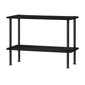 Črn regal v hrastovem dekorju 80x54,5x35 cm Teidi – noo.ma