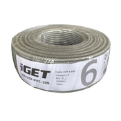 Instalacijski kabel iGET CAT6 UTP PVC Eca 100m/kutija, kabelska žica, klase reakcije na požar Eca