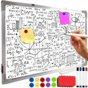 Kruzzel Magnetna tabla briši piši 60x40cm + markerji magneti in gobica