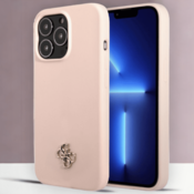 Guess Ovitek Guess pink mini 3D logo za iPhone 13/13 Pro - roza (GUHCP13LS4LP)