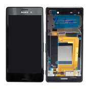 Sony Xperia M4 Aqua Dual E2333 - LCD zaslon + steklo na dotik + okvir (Black) - 124TUL0015A, 124TUL0011A Genuine Service Pack