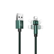 USAMS pleten vrtljiv kabel U60 2ALebelno zelen/zelen 1m SJ476USB02 (US-SJ476)