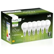 LUMILED 6x LED žarnica E14 krogla P45 8W = 60W 880lm 4000K nevtralna 180°