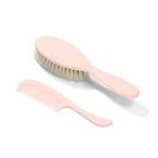 BabyOno krtača in glavnik za lase, z naravnimi vlakni-supersoft, roza