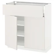 METOD / MAXIMERA Podni element s fiokom/2 vrata, bela/Veddinge bela, 80x37 cm