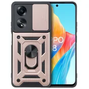 GS Oklepni ovitek za Oppo A58 4G, CamShield Slide, roza zlata barva