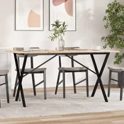 Vidaxl Jedilna miza X okvir 160x80x75 cm trdna borovina jeklo