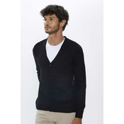 TUDORS Muški kardigan Hirka, Slim Fit, Crni