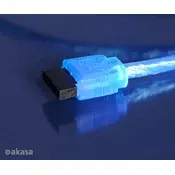 SATA kabel s konektorom Akasa 100 cm clip UV 90 plavi AK-CBSA01-10BV