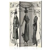 artgeist Paravan Dress 1914, 3-Delni, Dvostranski