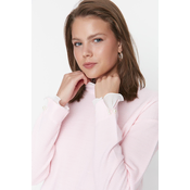 Trendyol Pink Sleeve Pearl Detailed Knitwear Sweater