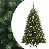 Vidaxl Umjetno božično drevo z okrasnimi kroglami 210 cm 300 LED