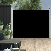 vidaXL Zložljiva stranska tenda za teraso 140x500 cm črna
