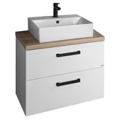 Komplet kopalniškega pohištva VEGA, širina 82,5 cm, beli/platinasti hrast - Bela - 82,5x71,4x45 cm - Aqualine - VEGA II - 24 - MDF/laminat - 825 - 714 - 450 - 14