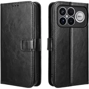 GS Preklopna futrola za Xiaomi Poco F8 Ultra, novcanik Crazy Horse, crna
