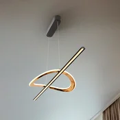 Schuller Valencia LED viseča svetilka Enora, črna/zlata, dolžina 120 cm, CCT - Dnevna soba/jedilnica - Sodobni - črna mat, zlata sijajna - Aluminij