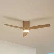 Lucande LED stropni ventilator Sorin, bež, DC, tih, IP44 - Dnevna soba/jedilnica - Sodobni - Kovina