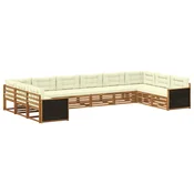 Setovi sofa s jastukom 10 pcs Cvrsto drvo akacije