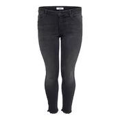 ONLY Carmakoma Kavbojke carWILLY REG SKINNY ANK JEANS, črna