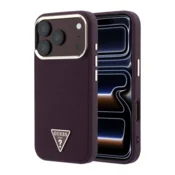 Maska Guess Grained Triangle Logo MagSafe za iPhone 17 Pro Max/ 18 Pro Max burgundy