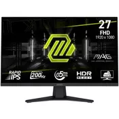 Monitor MSI 27 MAG 274F, Rapid IPS, gaming, AMD FreeSync Premium 200Hz, 0.5ms (GTG), HDMI, DP, Full HD 9S6-3CE41H-001