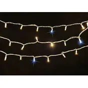 Multistore.si Novoletne LED lučke, 100 LED, toplo bele, 10 m – bela žica, 20 flash LED